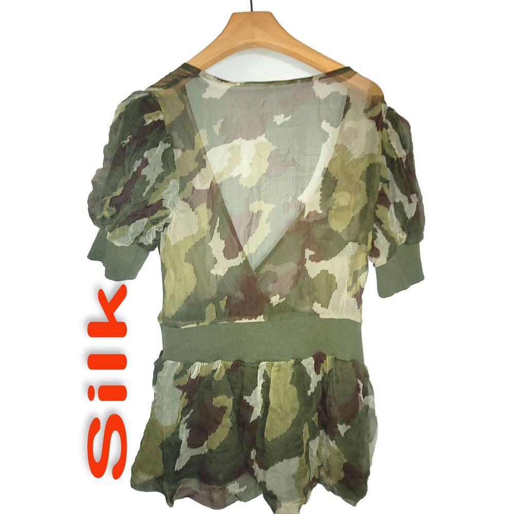 Women's 100% Silk Size XXS Short Sleeven Top SBK102